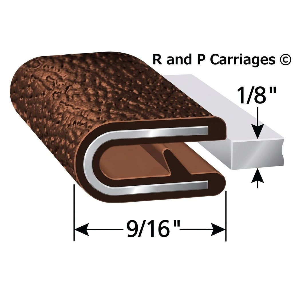 1 FT - 1/8 Brown Edge Trim Lok Camper Trailer RV Seal Lock Boat Vinyl (TS100T-8)