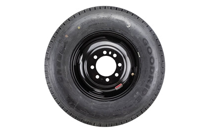 235/80R16 Load Range G Dually Trailer Tire & Wheel Assembly – 16x6 – 8 on 6.5 – Black – 4.75–4.77 Pilot