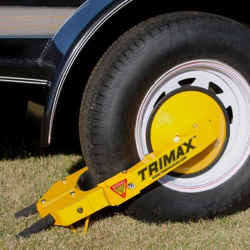 Trimax Ultra-Max Adjustable Wheel Lock for 10" to 18" Wheels with Steel Lug Nut Protector (TWL100)
