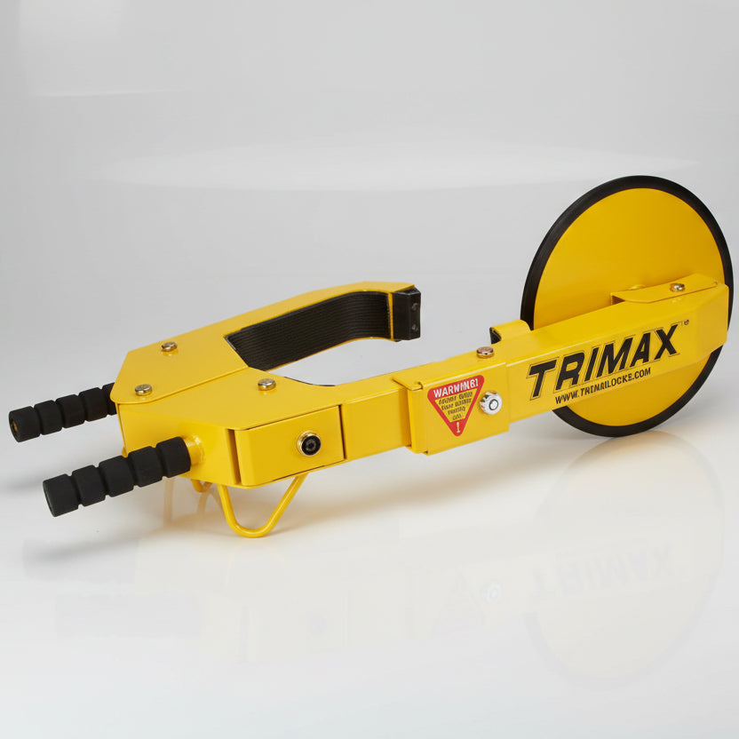 Trimax Ultra-Max Adjustable Wheel Lock for 10" to 18" Wheels with Steel Lug Nut Protector (TWL100)
