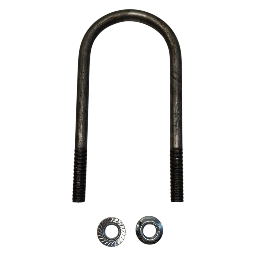 Round U-Bolt  3" Length 7-1/4" Thread Size 1/2" Lock Nuts Trailer Axle (UB-R302-KIT)