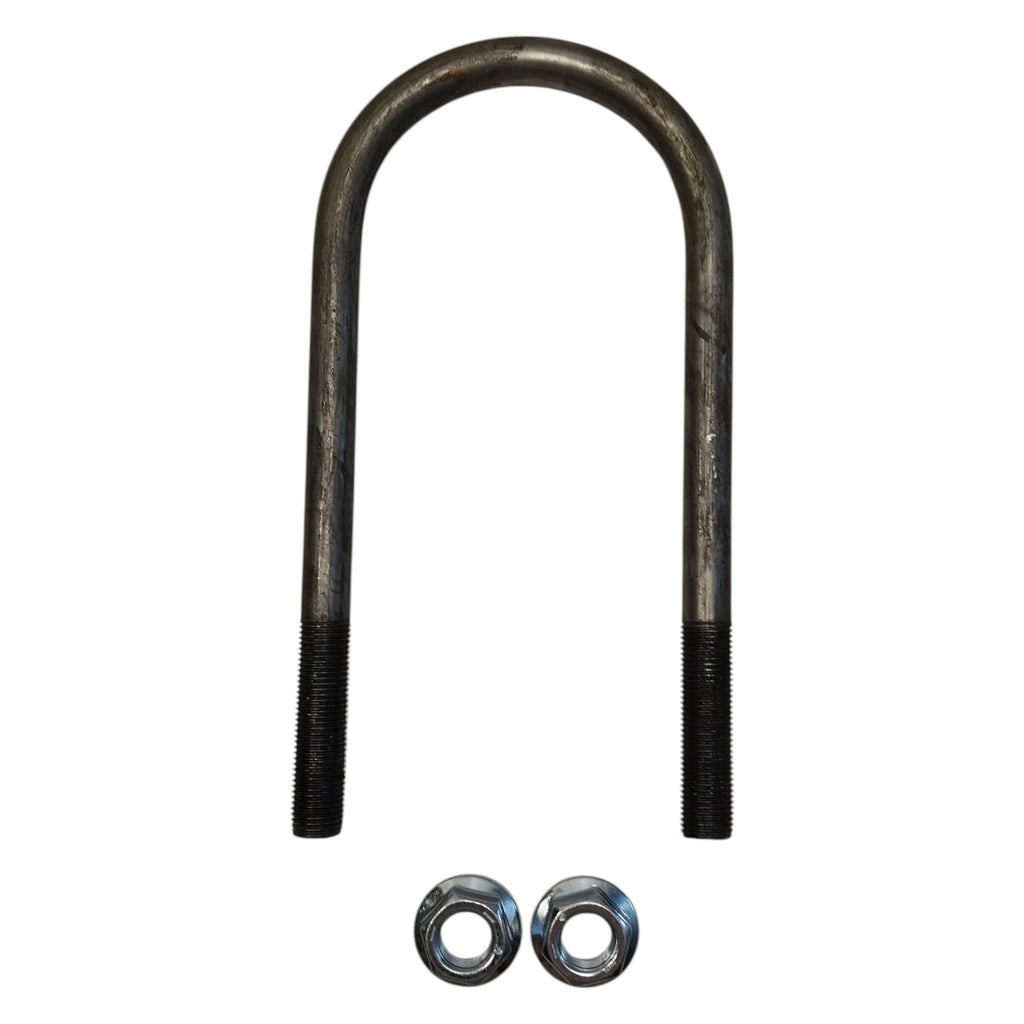 Round U-Bolt  3" Length 7-1/4" Thread Size 1/2" Lock Nuts Trailer Axle (UB-R302-KIT)