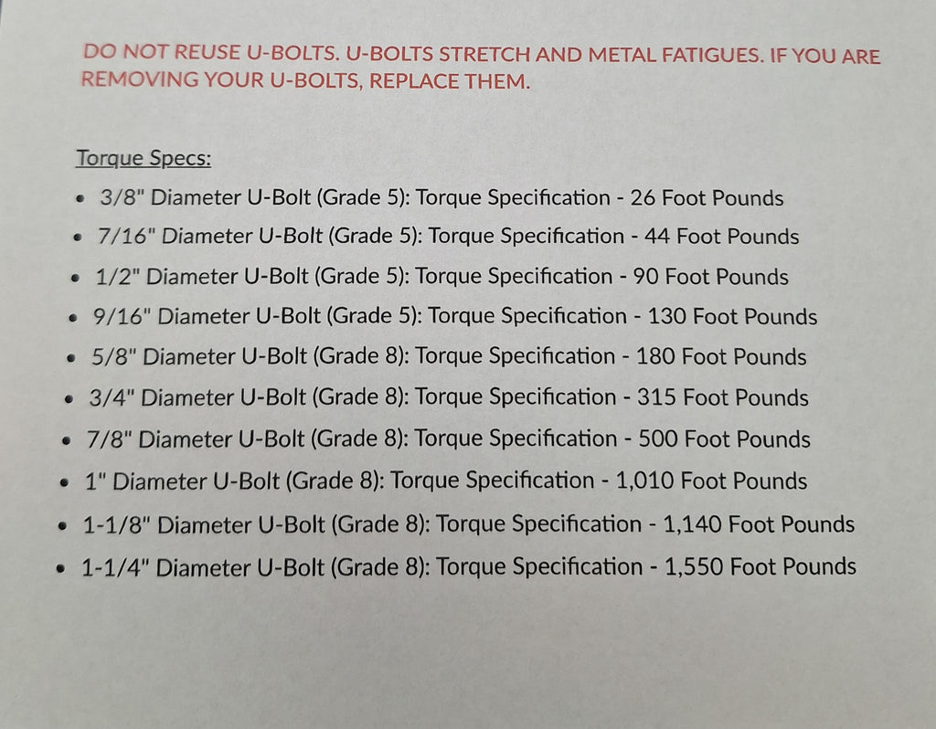 Round Zinc Plated U-Bolt 3" x 9/16" Diameter x 7" Long Fine Thread Grade 5 (UB-R303-ZP)