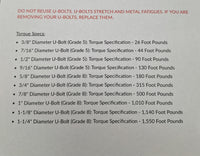 Round Zinc Plated U-Bolt 3" x 9/16" Diameter x 7" Long Fine Thread Grade 5 (UB-R303-ZP)
