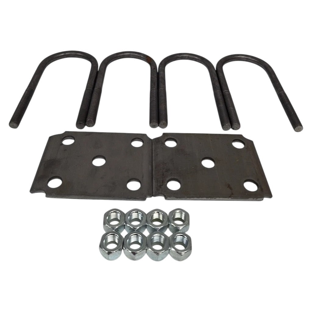 Round U-Bolt 3" x 7-1/4" Thread Size 9/16" Lock Nuts w/ Tie Plates Trailer Axle  (UBK-7000-R-916)