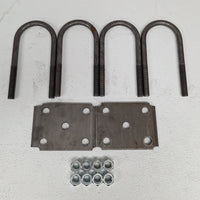 Round U-Bolt 3" x 7-1/4" Thread Size 9/16" Lock Nuts w/ Tie Plates Trailer Axle  (UBK-7000-R-916)
