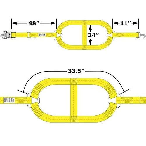 4 Pack Car Tire Tie Down Ratchet Straps with Swivel Hooks Ratchets (WNTH24-4PK)