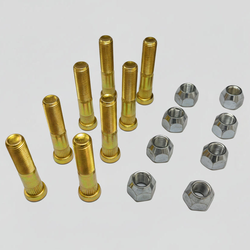 Trailer Wheel Stud Lug Nut Kit – Press-In Splined Studs – Lot of 8 (WS-115-LOTOF8-KIT)