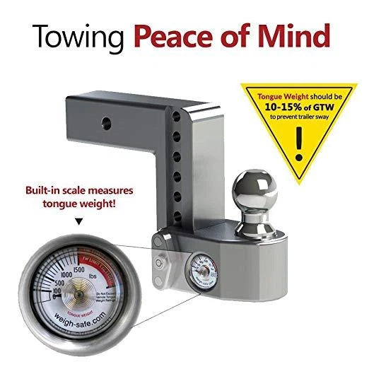 WeighSafe 2.5" Locking Hitch Pin & Ball Keyed Alike Mount 10" Drop 18.5k Rated (WS10-2.5-KA)