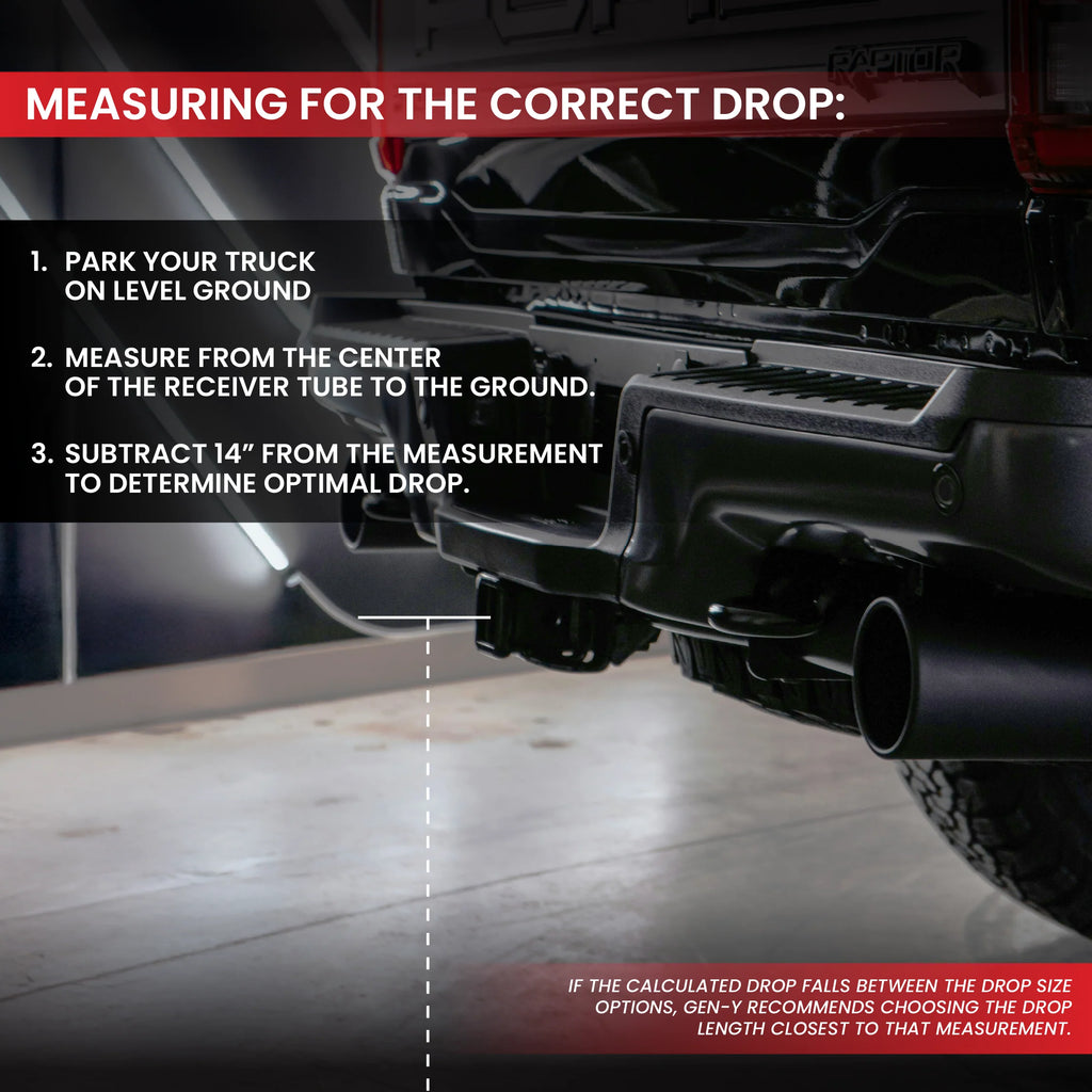 GEN-Y Adjustable 2-Ball Mount w/ Stacked Receivers - 2-1/2" Hitch - 6" Drop/Rise - 21K (GH-613)