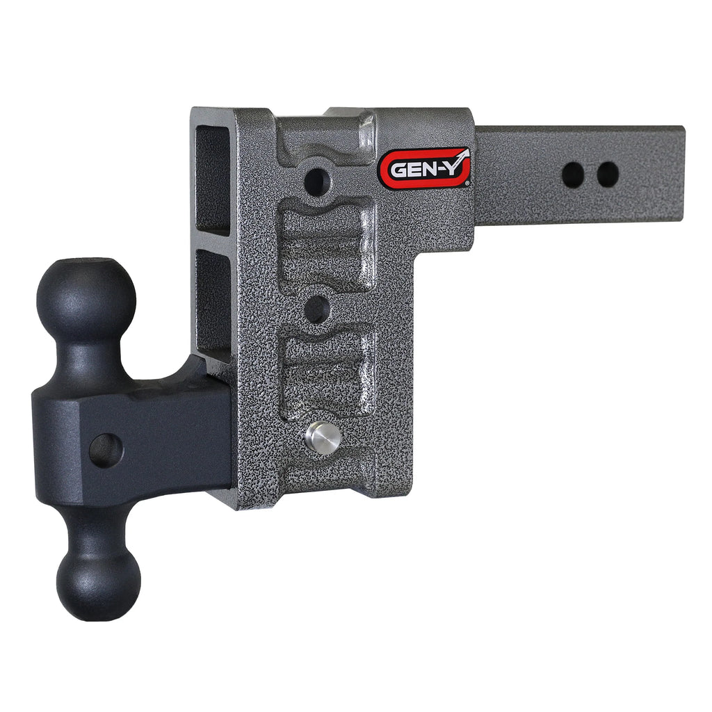 GEN-Y MEGA-DUTY 21K Adjustable Drop Hitch — 2.5" Receiver — 9" Drop — Dual Ball w/GH-061 Dual-Ball (GH-614)
