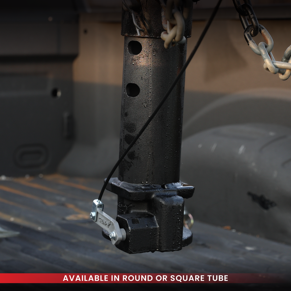 GEN-Y VIKING Gooseneck Static Hitch - SnapLatch 2-5/16" Coupler - 4" Square Tube - 8.5K TW - 30K Max Towing - With Pull Cable - Texture Black (GH-7101)