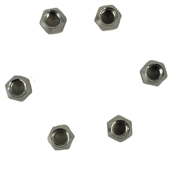 1/2" Hex Wheel Lug Nuts – Set of 6 – 60° Coned Seat, 1/2"-20 x 13/16" (X1023R-LOTOF6)