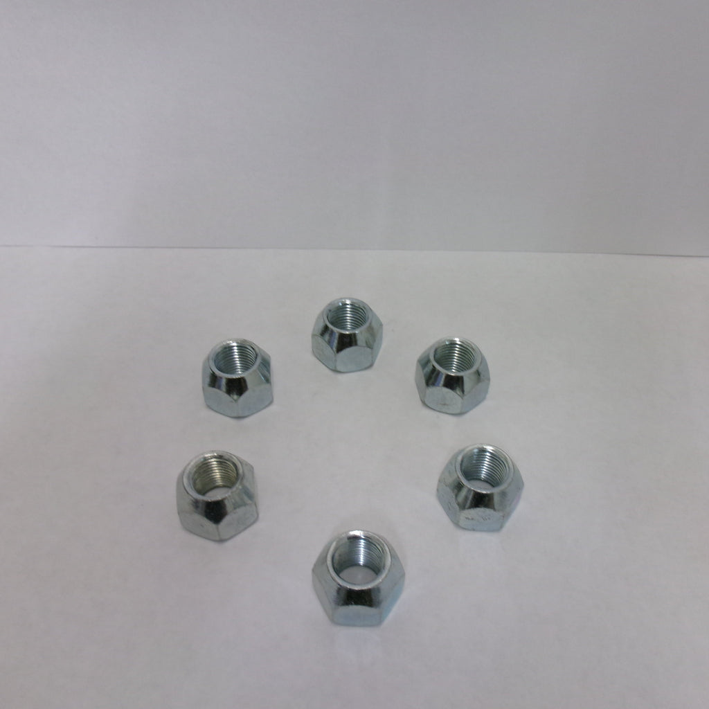 Six - 1/2" Hex Wheel Lug Nuts — 60° Coned Seat, 1/2"- 20 Thread, 13/16" Hex (X1023R-LOTOF6)