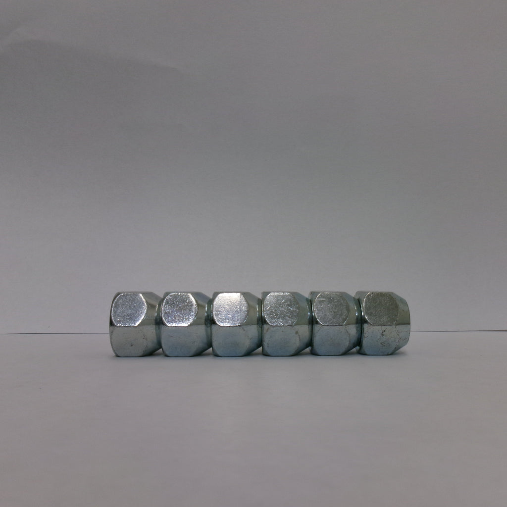 Six - 1/2" Hex Wheel Lug Nuts — 60° Coned Seat, 1/2"- 20 Thread, 13/16" Hex (X1023R-LOTOF6)