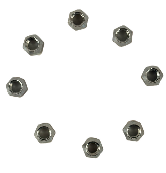 1/2" Hex Wheel Lug Nuts – Set of 8 – 60° Coned Seat, 1/2"-20 x 13/16" (X1023R-LOTOF8)
