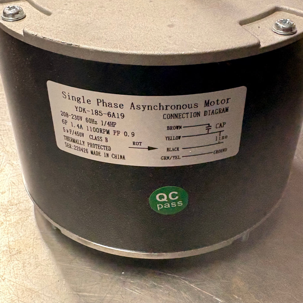 Single Phase PSC AC Motor – 1/4 HP, 208–230V, 1100 RPM (YDK-185-6A19)