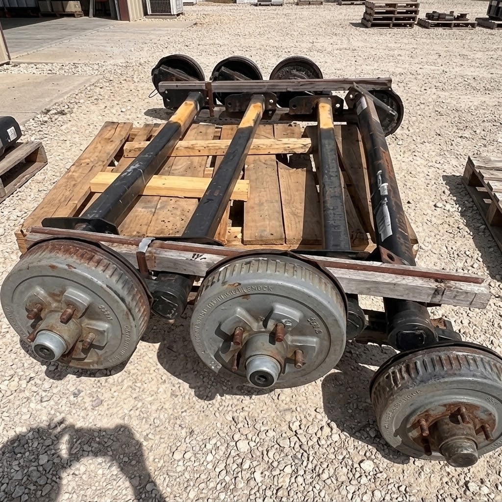 NEW Dexter 3,500 lb Torsion Trailer Axle – 76" Hub Face – 56" Outside Bracket – Electric Brake