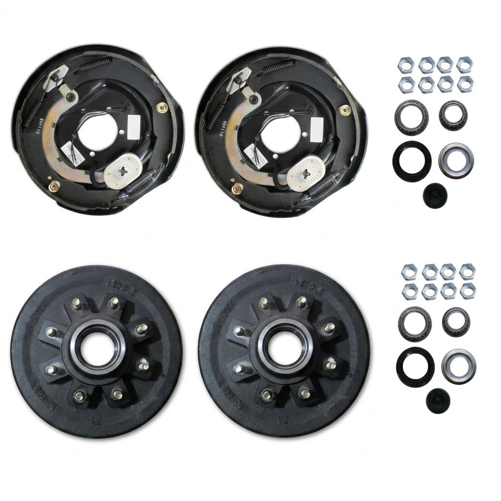 Add Brakes & Hub/Drum Kit – 7,000 lb Trailer Axle – 12" x 2" Electric Brakes – 8 on 6.5" – 1/2"-20 Studs (92865-B-IMP)