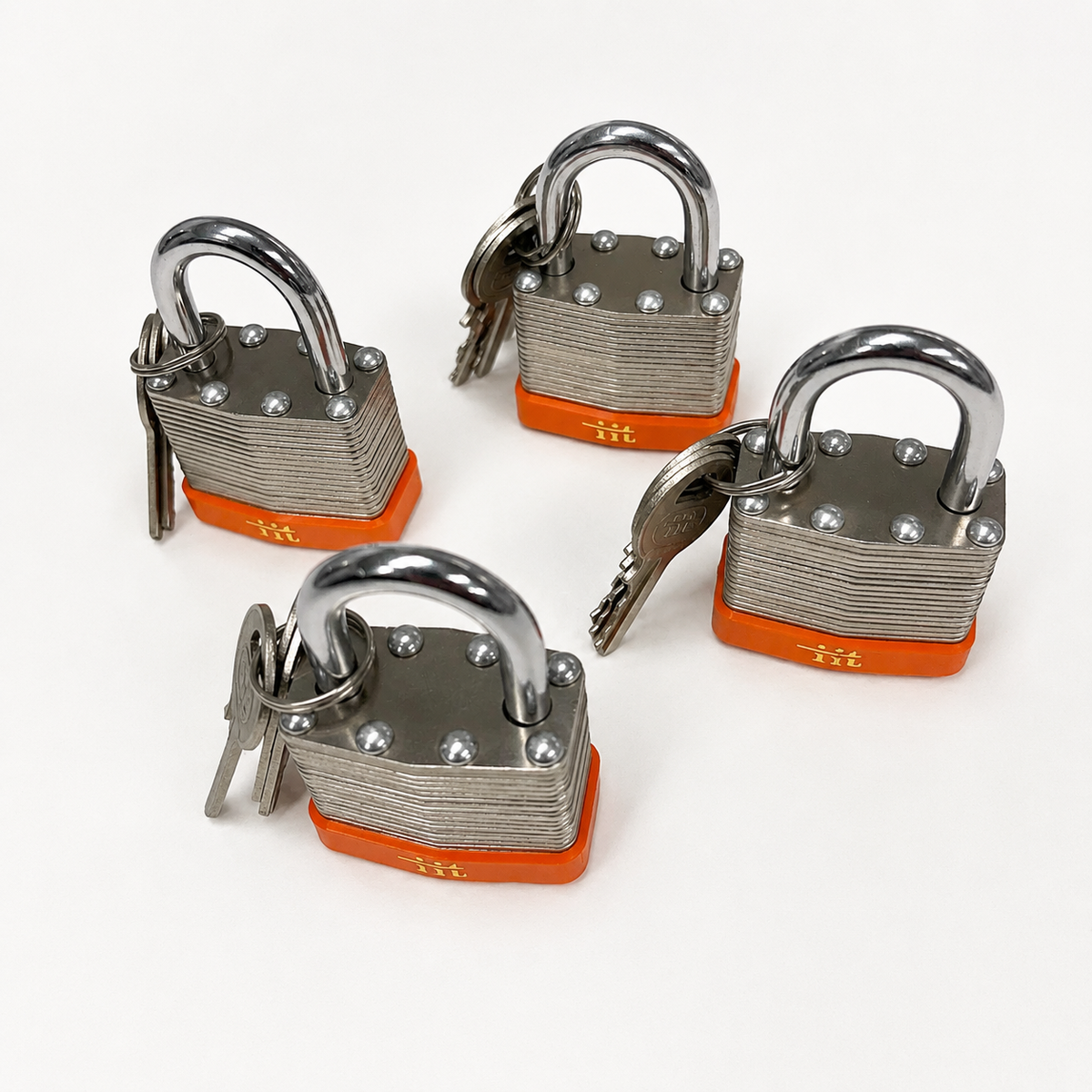 4-Pack - Laminated Steel Padlocks, 1-1/2", Keyed Alike (42065-4)