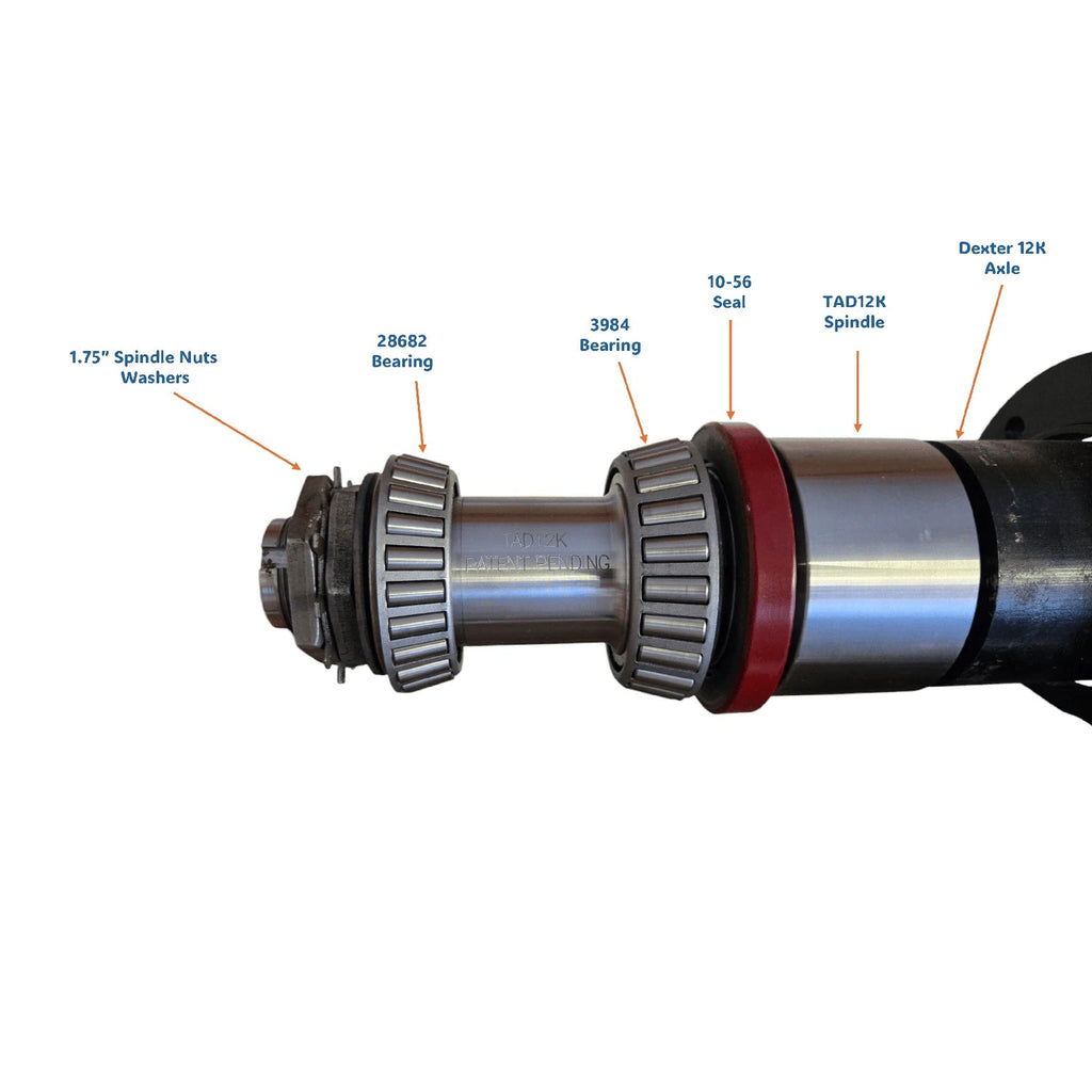 TAD12K · 12,000 lb Heavy-Duty Axle Spindle — Fits Dexter 12K Axles