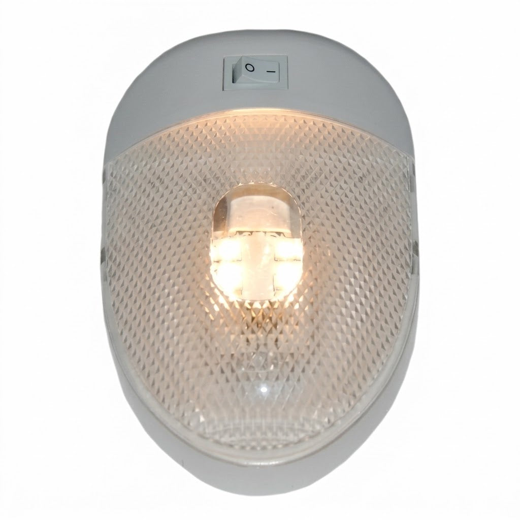 LED Euro Trailer Interior Dome Light w/ Switch - 180 Lumens (D-95)