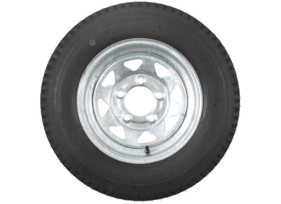5.30-12 Load Range D Trailer Tire & Wheel Assembly – 5 on 4.5 – Silver Mod