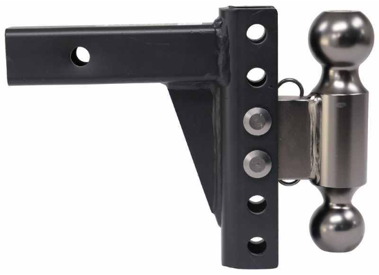 Adjustable Ball Mount 10K 2 Ball 2" Hitch 6" Rise 6" Drop (E66PR)