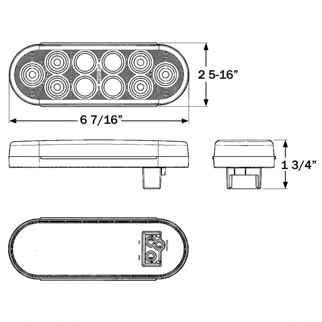 Optronics Amber Stop Turn Tail 10 Diodes Grommet Mounted PL-3 Connection Submersible (STL72AB)