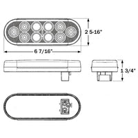 Optronics Amber Stop Turn Tail 10 Diodes Grommet Mounted PL-3 Connection Submersible (STL72AB)