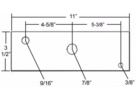 Equalizer for 2" Wide Slipper Springs 11" Long 7/8" Center Hole W/ Nuts & Bolts (EQ-11-LN-KIT)