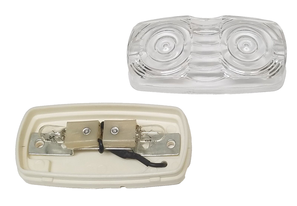 Clear White Bulls eye 2x4 Light INCADESCENT J-323-C Truck Trailer Camper RV Cargo Compartment (J-325-C)