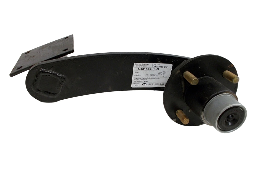 Torsion Half Axle 500# Left Hand Road Dog 4 x 4 Hub No Flange Plug w/Bracket (141851-1-L-PL-B)