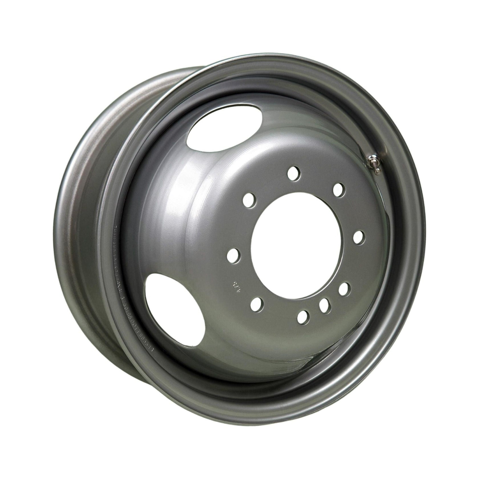Need a Trailer Part 16x6 silver dual trailer wheel with 8 on 6.5 bolt pattern and 4.88-inch center bore.