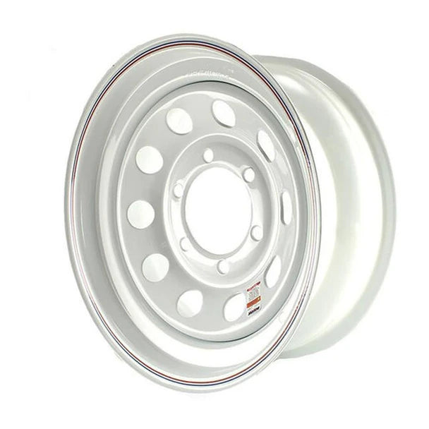 Need a Trailer Part Dexstar 16x6 white modular steel trailer wheel with 8 on 6.5 bolt pattern and 3,750 lb capacity