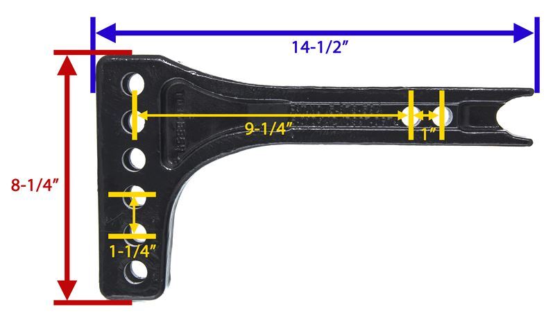 2" Hitch Bar 13" Length 15,000lb Weight Distributing 1000-1500lb Tongue Weight (63970)
