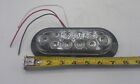 SIX- 6"Oval Flange Mount 10 LED Clear Lens Red Truck Trailer Light w/Chrome Bezels (J-65-FRC + J-65-BZ-C-LOTOF6)