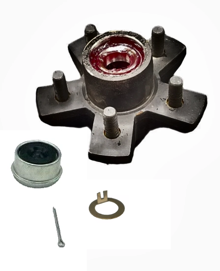 Pre Greased Idler Hub 3500# 5 x 4.5 BLUE, Dexter 1/2" Stud Cupped & Studded Star Shaped (8-248-5-PG-KIT)