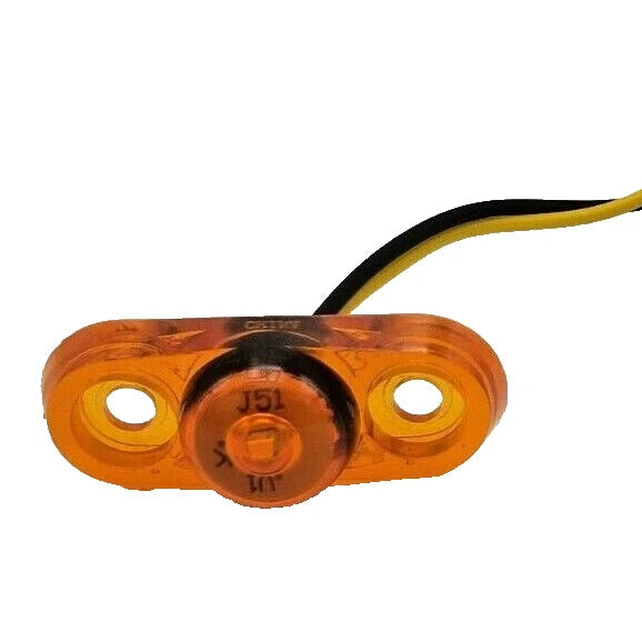 Jammy Oval P2 Rated 1-LED Surface Mount AMBER Lens Trailer Marker Light (J-57-A)