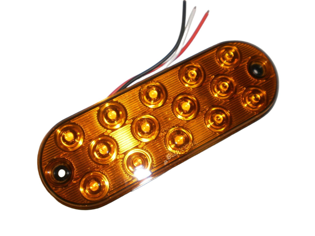 2-Maxxima Low Profile AMBER LED 6" Oval Turn Tail Light Truck Jeep w/ Grommets (M63350Y + M50607-LOTOF2)