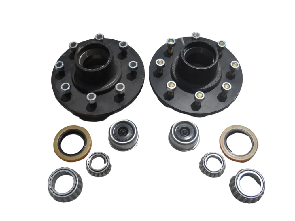 Pair 8x6.5 Idler Hubs with 7000# Bearing Kits Replace Trailer Idler Axle  (82865-KITX2)