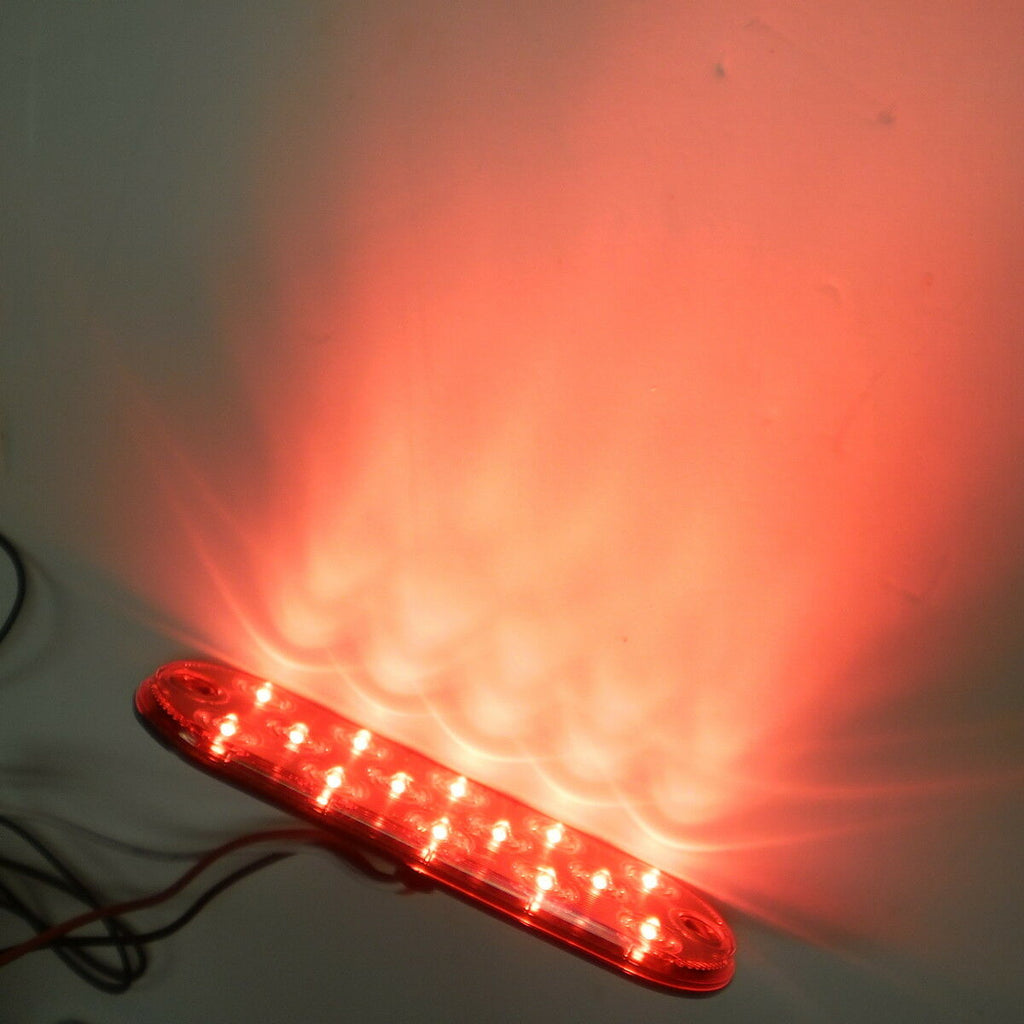 Two - Maxxima Red 6" Oval Low Profile LED Stop Tail Brake Lights with Two Mounting Tape (M63350R + M63350-TAPE-LOTOF2)