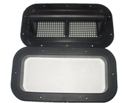 Two Way Vent with Black Plastic Trim Grommet Trailer Camper RV Horse Trailer (2WV-B + TR-1.5-B)