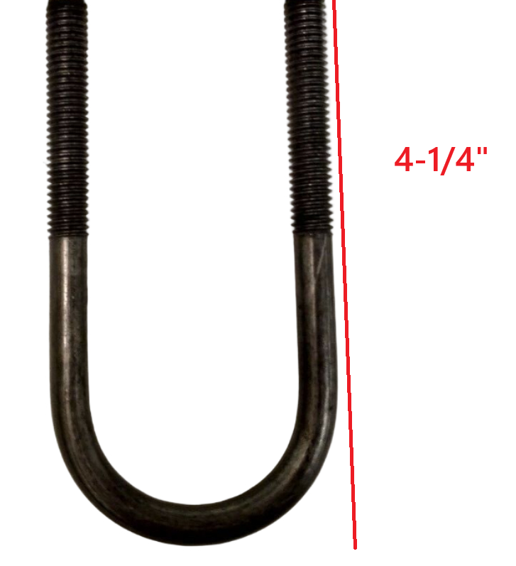 (4) Four 1-3/4" Round U-bolt kit 4 1/4" Long w/Nuts 2000 Trailer Axle Spring Axel (UBK-2000-R)
