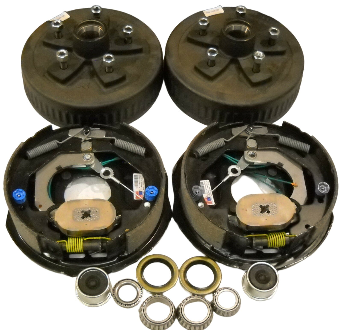 2-Dexter 5x4.5 3500# Drums w/Left and Right Side 10" Never Adjust Backing Plates (82475-B-FSA-DEX)