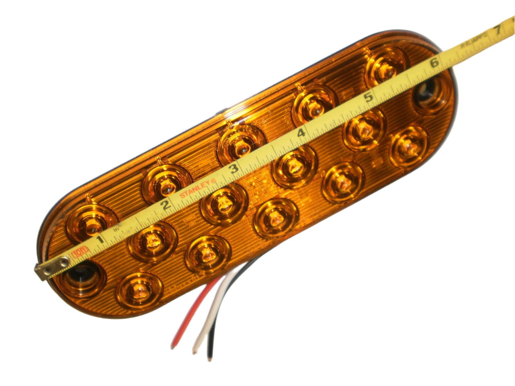 2-Maxxima Low Profile AMBER LED 6" Oval Turn Tail Light Truck Jeep w/ Grommets (M63350Y + M50607-LOTOF2)