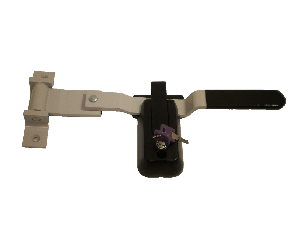 Silver Grey Swivel Cam Bar Trailer Latch Handle Door Cambar Cargo W/ Black Lock (SCB-G2F-BLK)