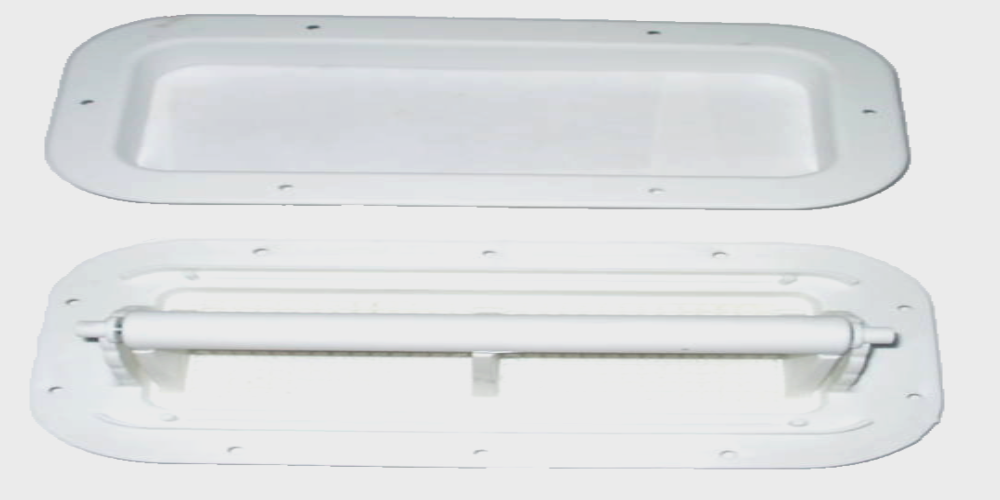 White Two Way Plastic Vent W/Trim Ring Trailer Camper RV Horse Trailer (2WV-W + TR-1.5-W)