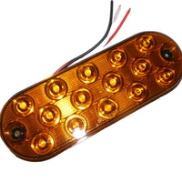 Two - Maxxima Low Profile AMBER LED 6" Oval Turn Tail Light Truck w/ Two Mounting Tape (M63350Y + M63350-TAPE-LOTOF2)