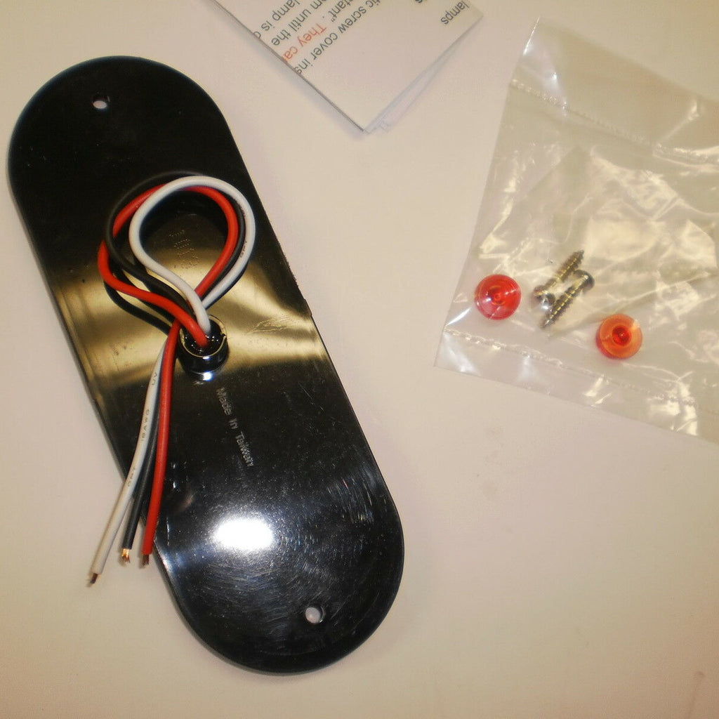 Two - Maxxima Red 6" Oval Low Profile LED Stop Tail Brake Lights with Two Mounting Tape (M63350R + M63350-TAPE-LOTOF2)